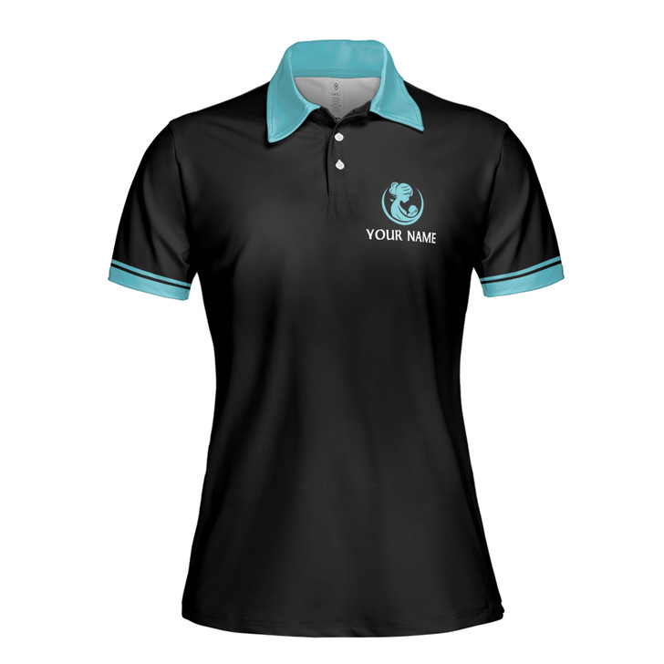 Custom Name Best Mom Ever Blue Black Women's Polo Shirt S-5XL