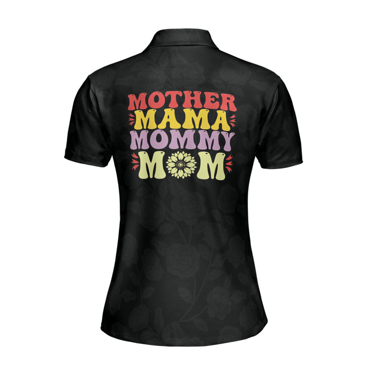 Custom Name Mother Mama Mommy Mom Black Women's Polo Shirt S-5XL