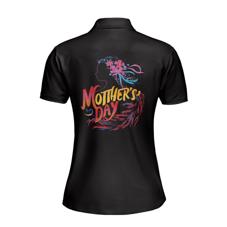 Custom Name Mother Baby Floral Woman Black Women's Polo Shirt S-5XL, For Mom