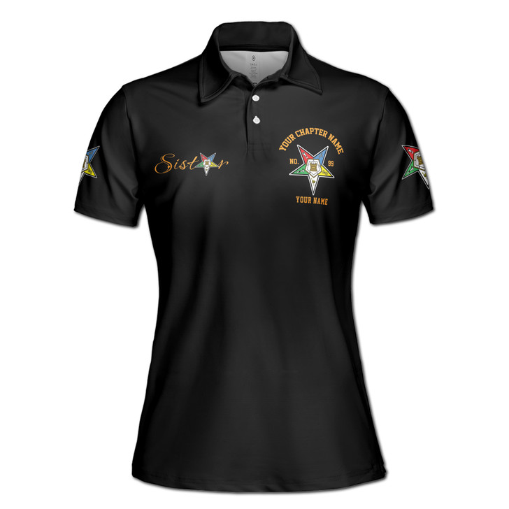 Custom Name OES Pentagon Down Sistar Woman Black Women's Polo Shirt S-5XL