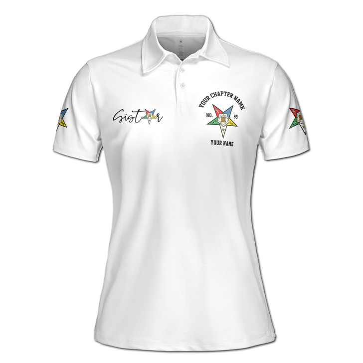 Custom Name OES Pentagon Down Sistar Earrings White Women's Polo Shirt S-5XL