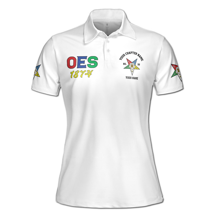 Custom Name OES Pentagon Down Sistar Butterfly White Women's Polo Shirt S-5XL