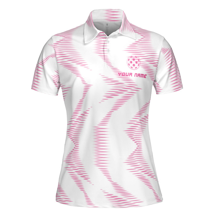 Custom Name Pickleball Paddle Geometric Pattern Women's Polo Shirt S-5XL