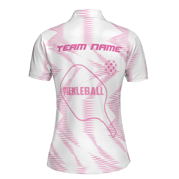 Custom Name Pickleball Paddle Geometric Pattern Women's Polo Shirt S-5XL