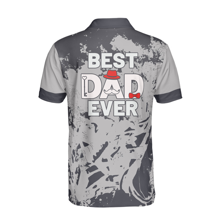 Custom Name Best Dad Ever Gray 3D Men's Polo Shirt S-5XL