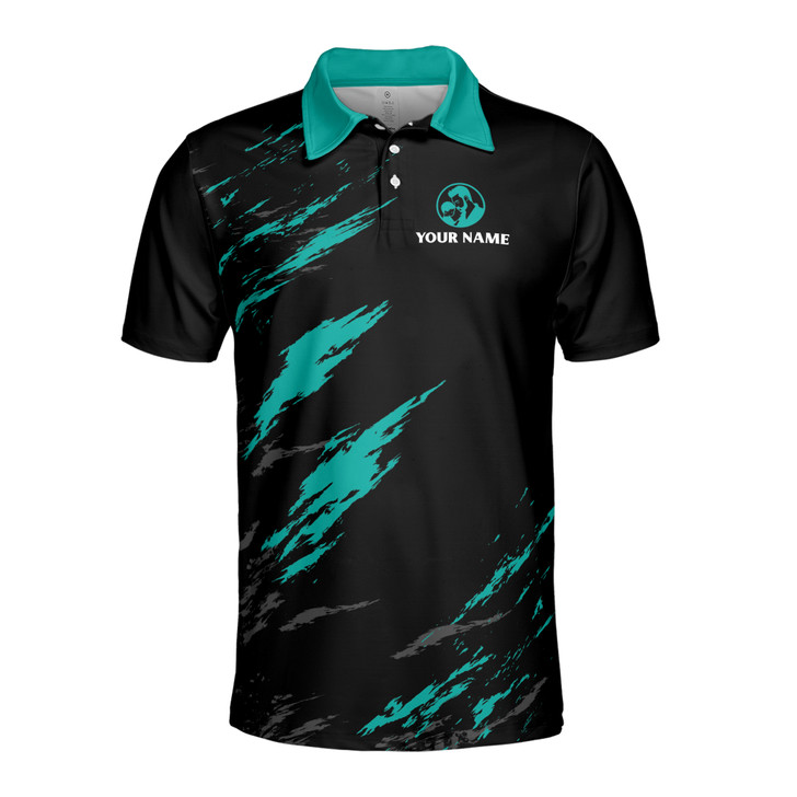 Custom Name Dad Man Myth Legend Black 3D Men's Polo Shirt S-5XL