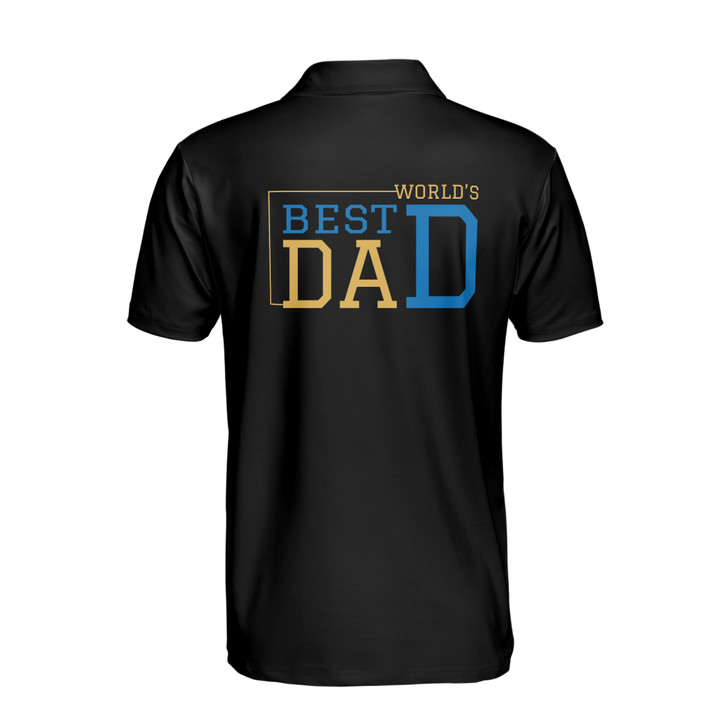 Custom Name World's Best Dad Black 3D Men's Polo Shirt S-5XL
