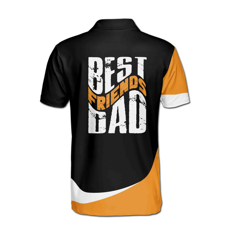 Custom Name Best Friends Dad Black Orange 3D Men's Polo Shirt S-5XL