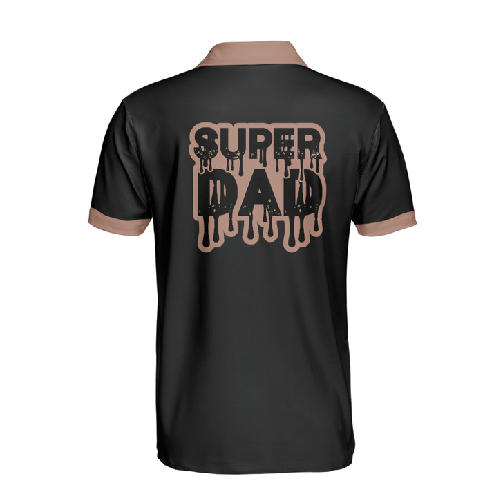 Custom Name Super Dad Dripping Black 3D Men's Polo Shirt S-5XL