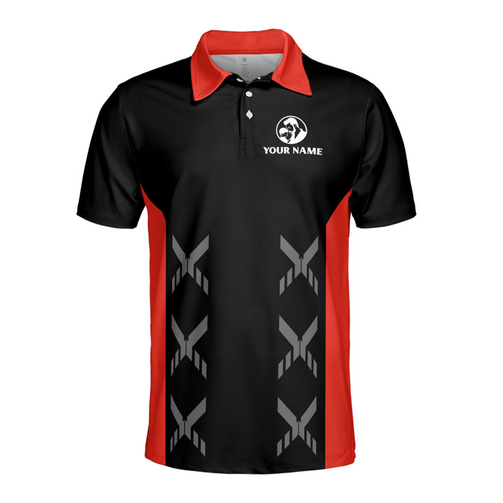 Custom Name Dad My Superhero Black 3D Men's Polo Shirt S-5XL