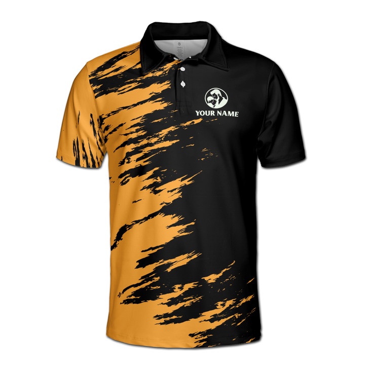Custom Name Dad Child Woods Black Yellow 3D Men's Polo Shirt S-5XL