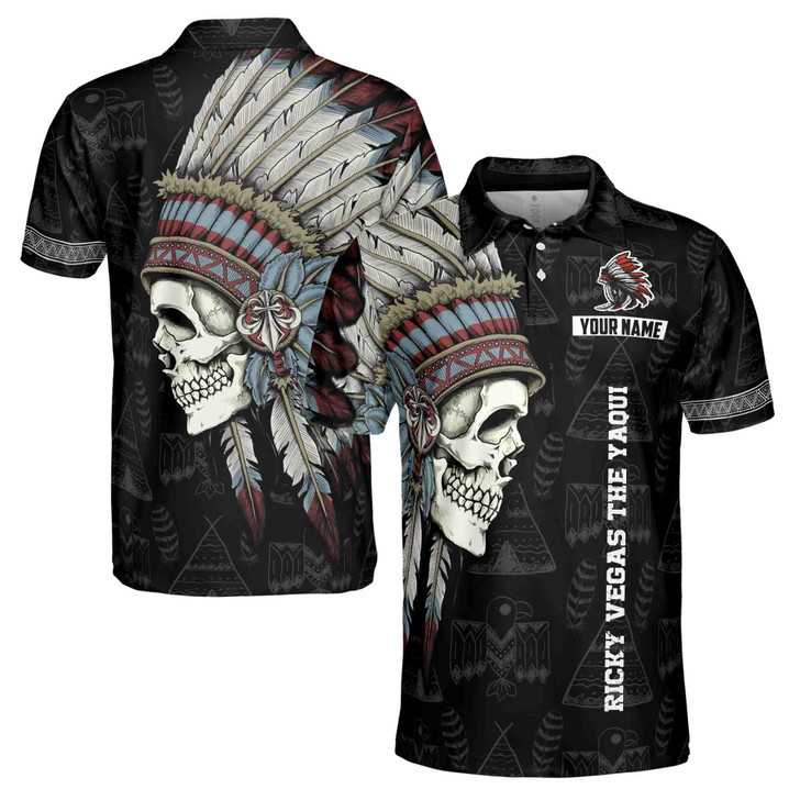 Native American Tribal Chef 3D Men's Polo Shirt S-5XL
