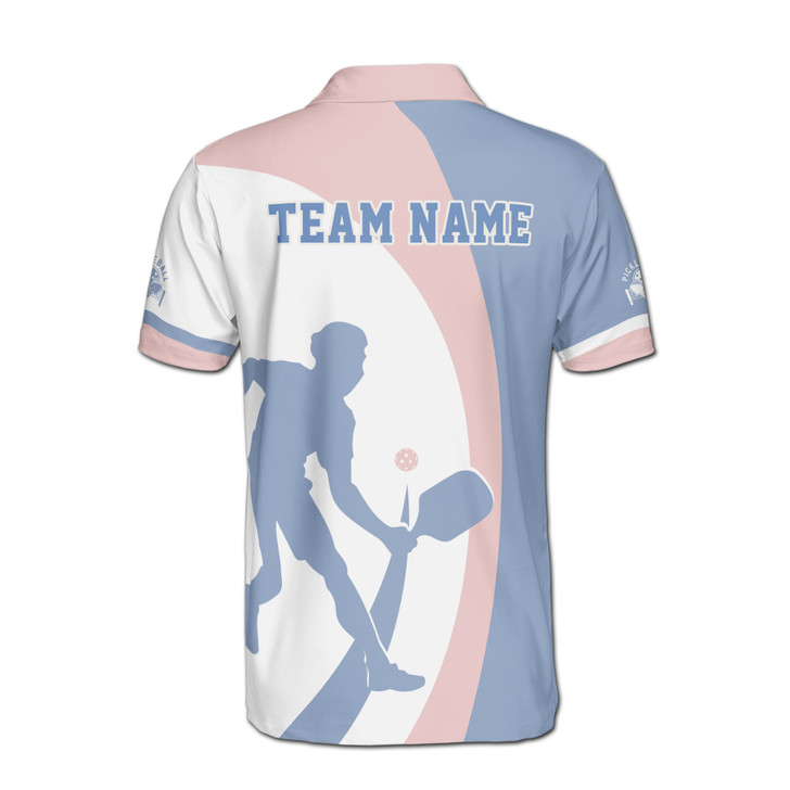 Custom Name Pickleball Player White Blue 3D Men's Polo Shirt S-5XL, For Friend