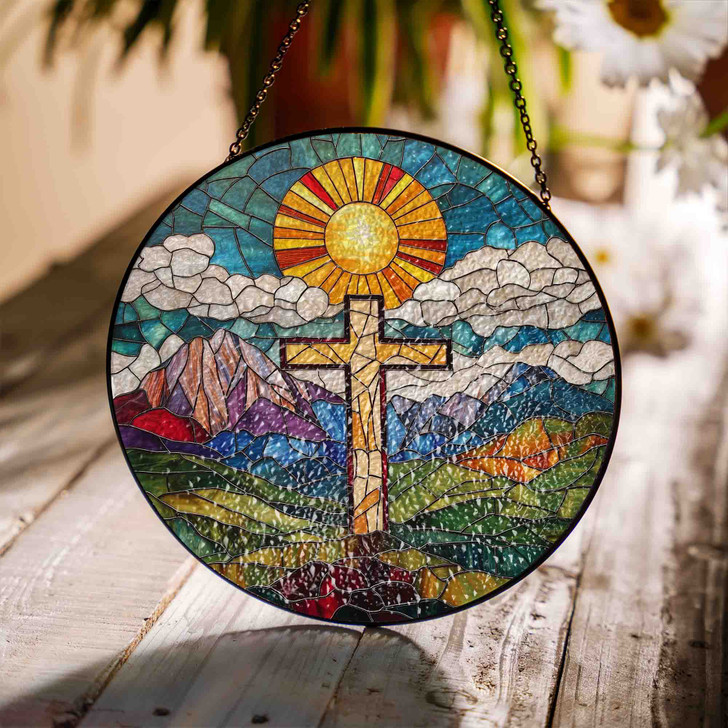 Glory of the Cross Stained Glass Suncatcher
