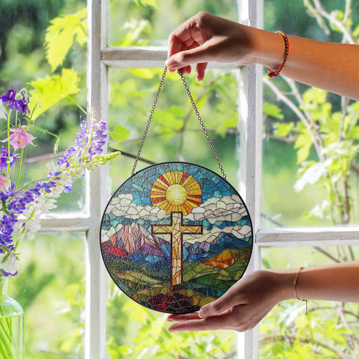 Glory of the Cross Stained Glass Suncatcher