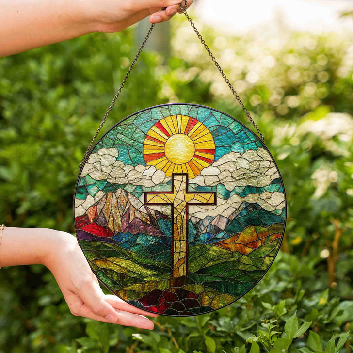 Glory of the Cross Stained Glass Suncatcher