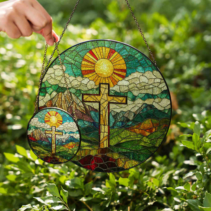 Glory of the Cross Stained Glass Suncatcher