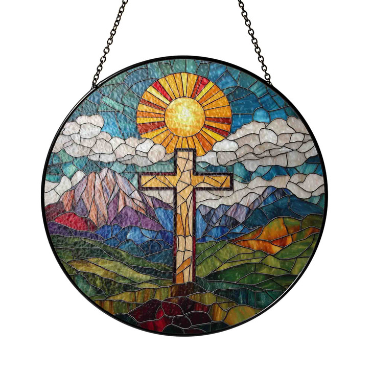 Glory of the Cross Stained Glass Suncatcher