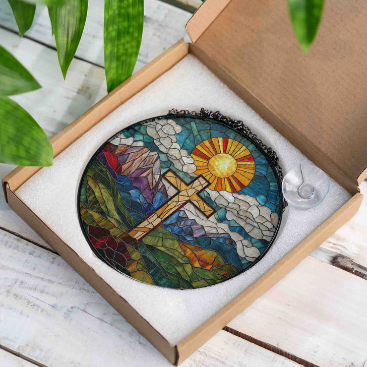 Glory of the Cross Stained Glass Suncatcher