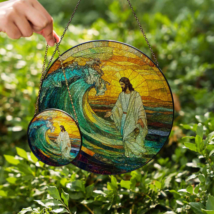 Jesus’s Miracle, Stained Glass Suncatcher for Faith