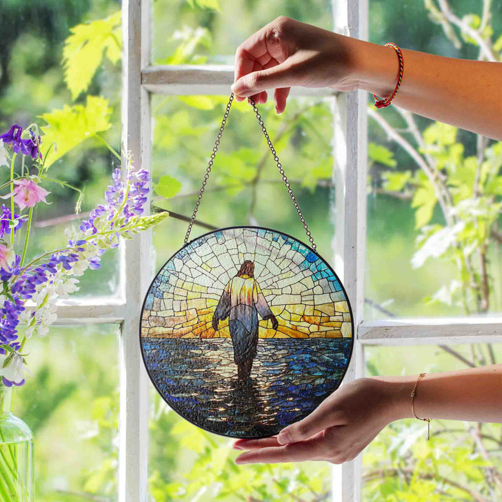 Jesus’s Light, Stained Glass Suncatcher for Guidance