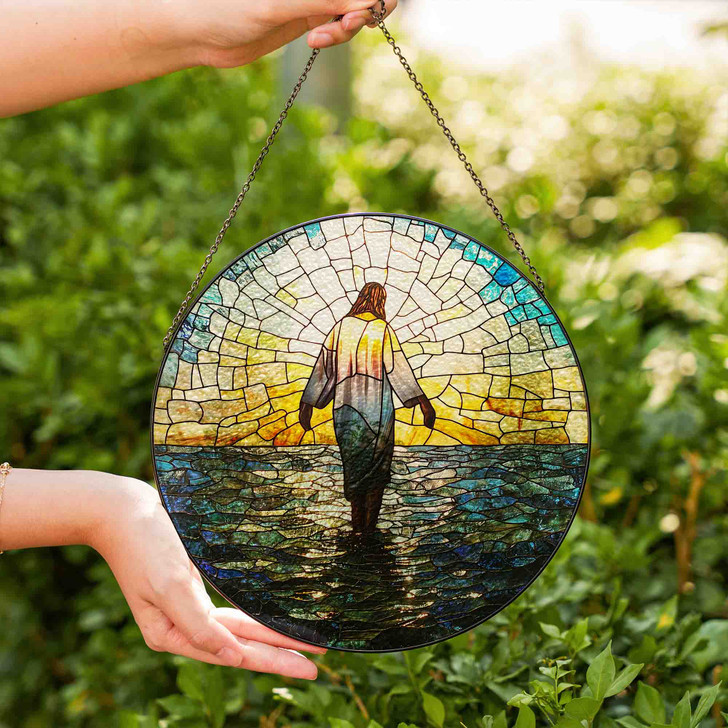 Jesus’s Light, Stained Glass Suncatcher for Guidance