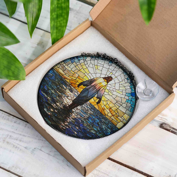 Jesus’s Light, Stained Glass Suncatcher for Guidance