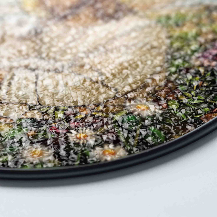 Jesus and Dog Stained Glass Suncatcher Window Hanging Decor