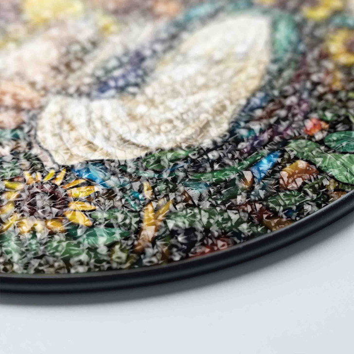 Jesus and Cat Stained Glass Suncatcher Window Hanging Decor