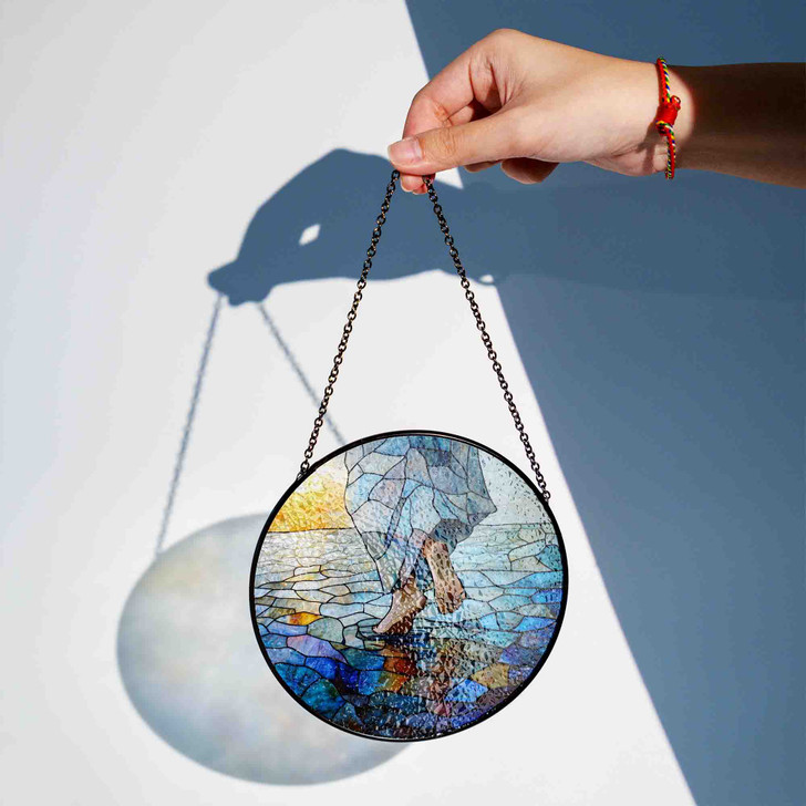 Jesus Walking on Water Stained Glass Suncatcher Window Decor