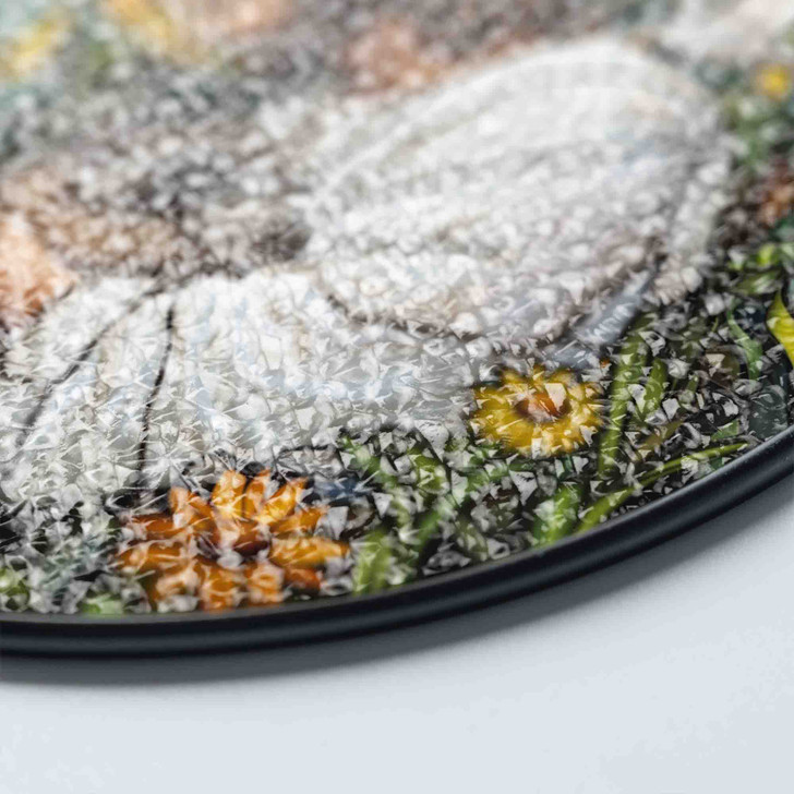 Jesus and Raccoon Stained Glass Suncatcher Window Hanging Decor