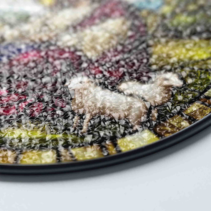 Jesus with Lambs Stained Glass Suncatcher Window Hanging Decor