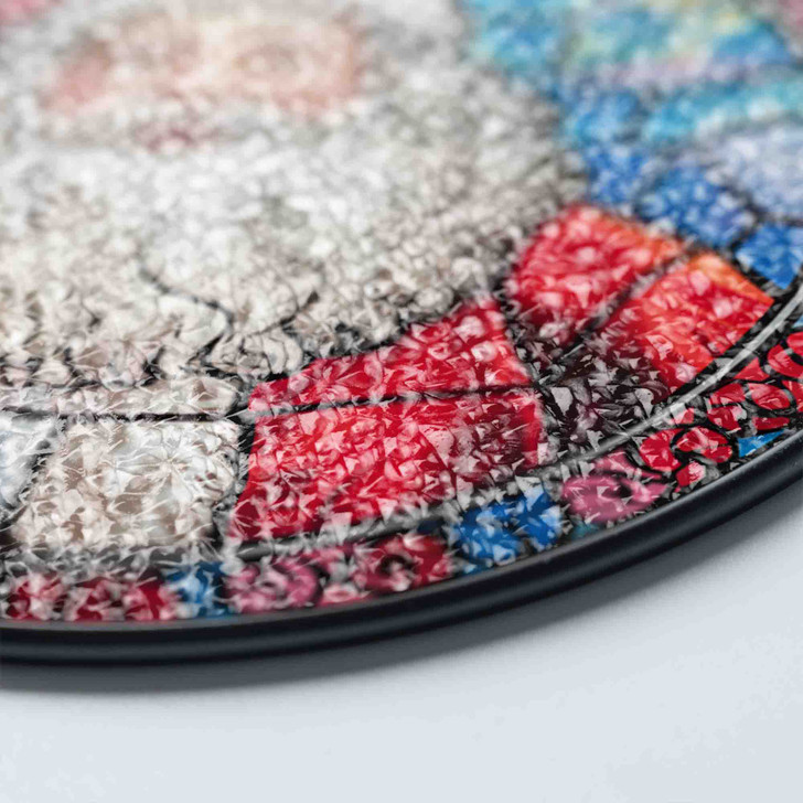 Santa Claus Face Stained Glass Suncatcher Window Hanging Christmas Decor