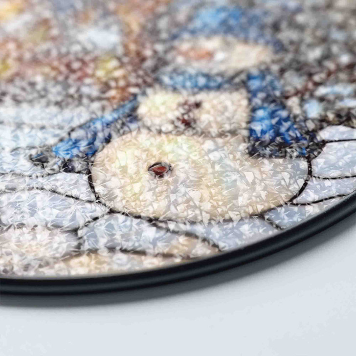 Snowy Night Snowman Stained Glass Suncatcher Window Hanging Decor