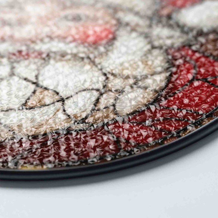 Vintage Santa Face Stained Glass Suncatcher Window Hanging Christmas Decor