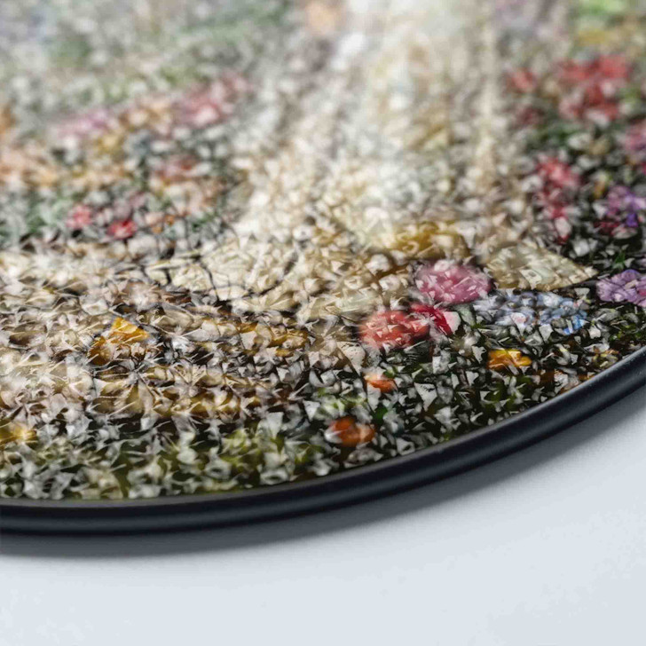 Virgin Mary Apparition with Child Stained Glass Suncatcher Window Hanging Decor