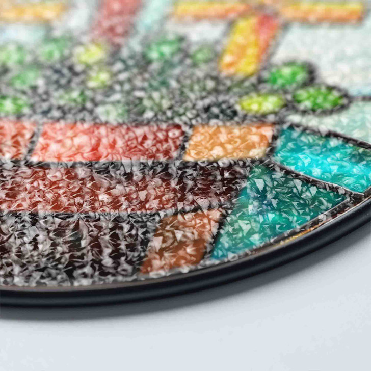 Crosses and Plant Pot Stained Glass Suncatcher Christian Window Hanging Decor