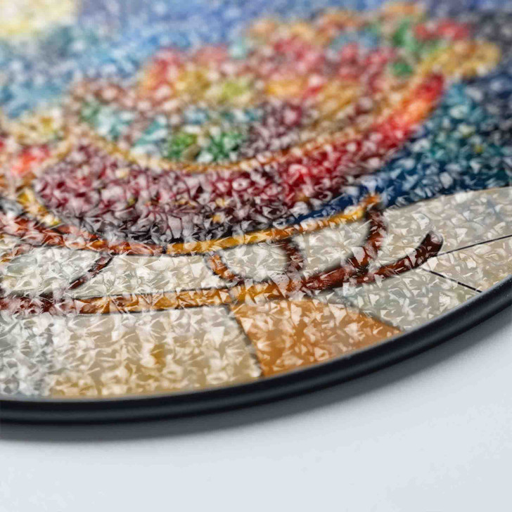 Christmas Sleigh Stained Glass Suncatcher with Gifts and Starry Night Holiday Window Hanging Decor