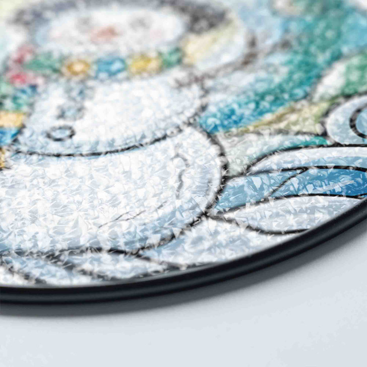 Snowman Stained Glass Suncatcher Winter Holiday Window Hanging Christmas Home Decor