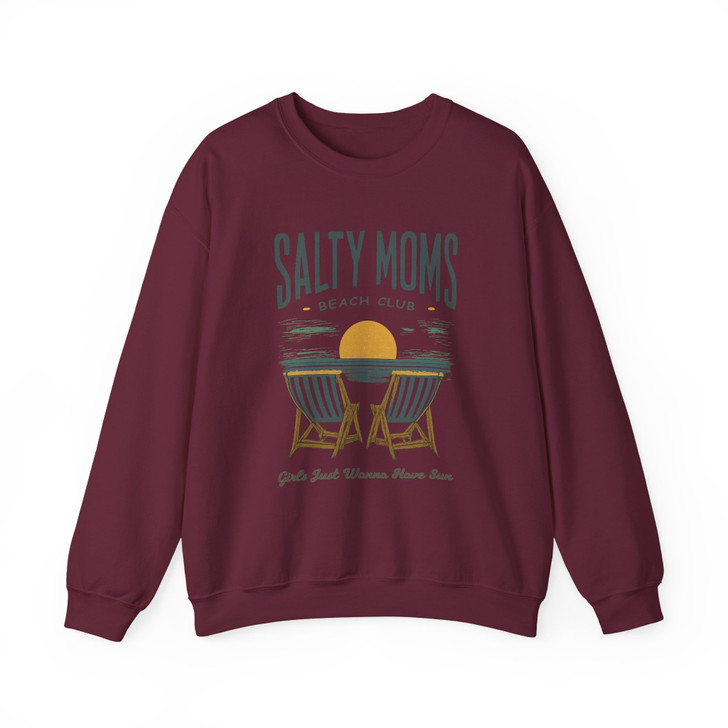 Chill Salty Moms Sweatshirt, Beach Club Summer Gift, Beach Club Sweatshirt, Trendy Summer Sweatshirt, Girls Trip Sweatshirt, Mom Sweatshirt, Matching Moms Tee