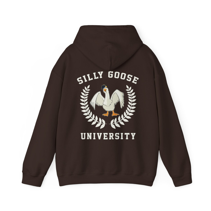 Funny Silly Goose University Hoodie, Unisex College Hoodie, Gag Gift, Funny Goose Hoodie, Humor Hoodie, Cute College Gift