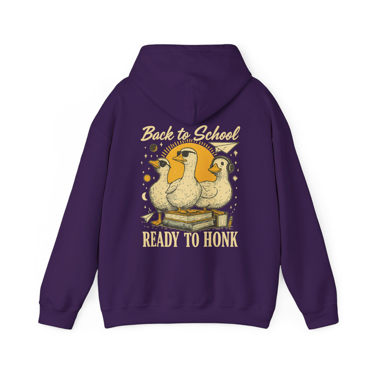 Trendy Cute Funny Back To School Ready To Honk Silly Goose Hoodie Retro Goose Humor First Day Teacher Gift Sublimation