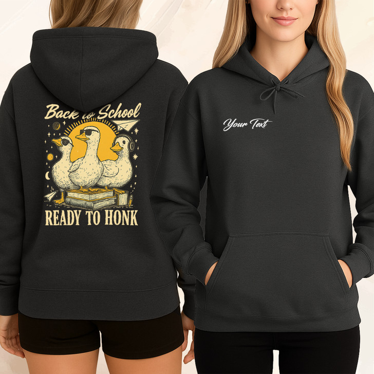 Trendy Cute Funny Back To School Ready To Honk Silly Goose Hoodie Retro Goose Humor First Day Teacher Gift Sublimation