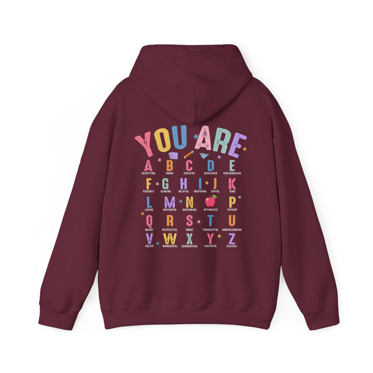 You Are Alphabet Teacher Hoodie, First Day Welcome Back Outfit For Adults And Kids Hoodie