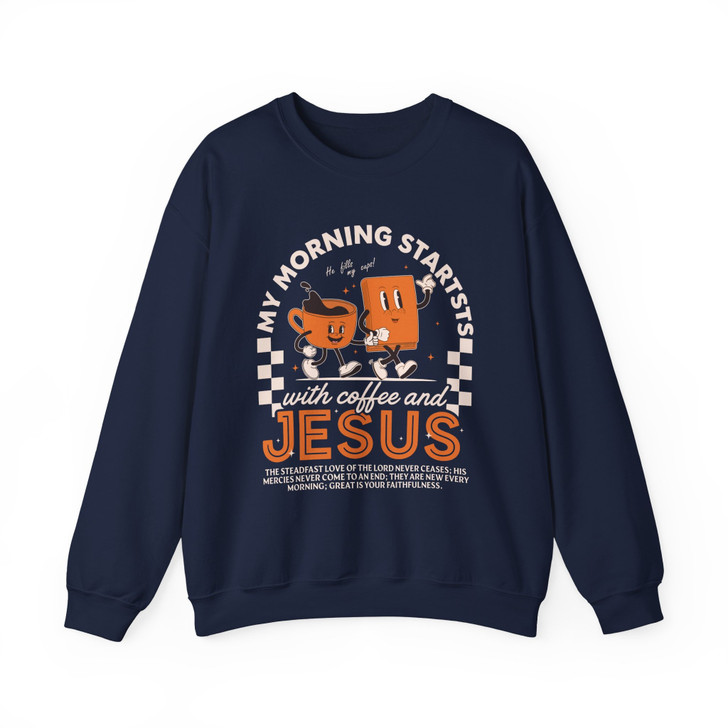 Coffee And Jesus Sweatshirt, Retro Faith Based Christian Gift For Adults And Kids Sweatshirt