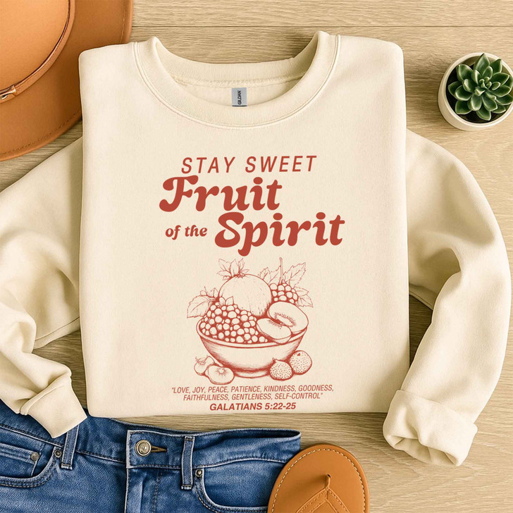 Fruits Of The Spirit Sweatshirt, Vintage Christian Faith Gift For Adults And Kids  Sweatshirt
