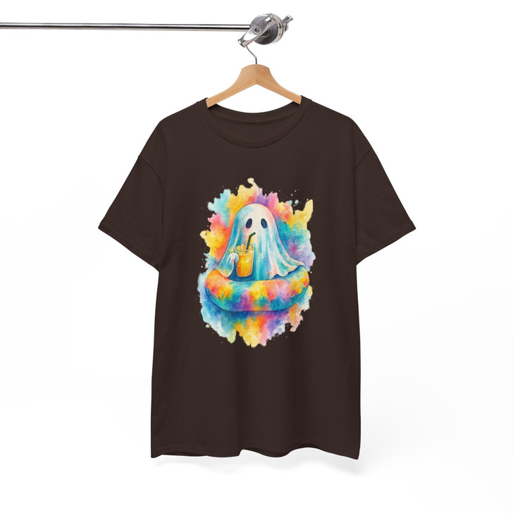 Summer Ghost Halloween Shirt, Cute Spooky Watercolor Ghost, Hot Ghoul Summerween, Adults And Kids T-Shirt