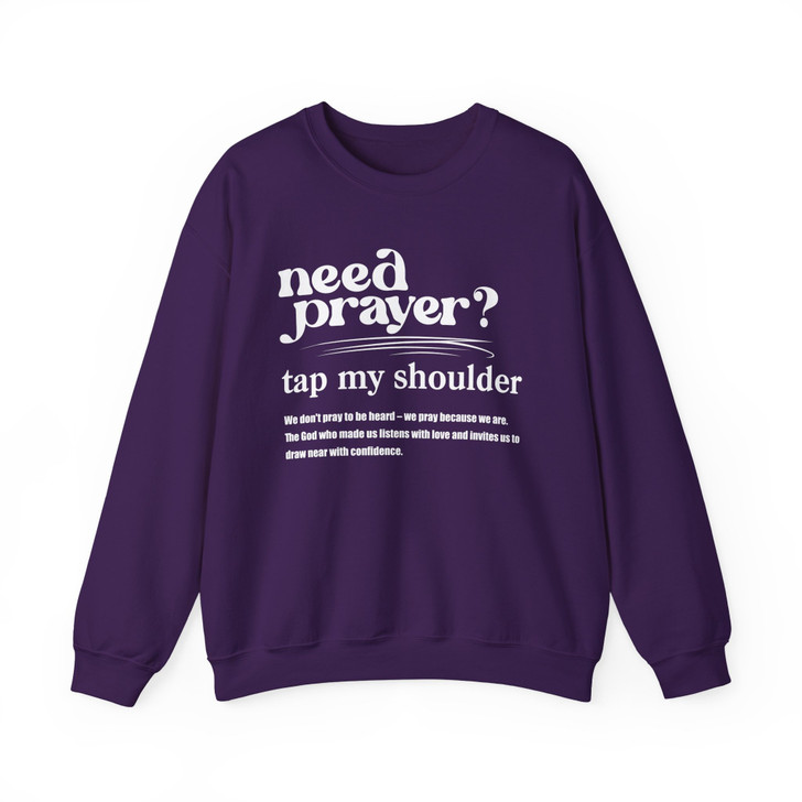 Need Prayer, Tap My Shoulder Faith Sweatshirt Design, Encouragement Christian, Hebrews 4:16, Jesus Art, Sweatshirt