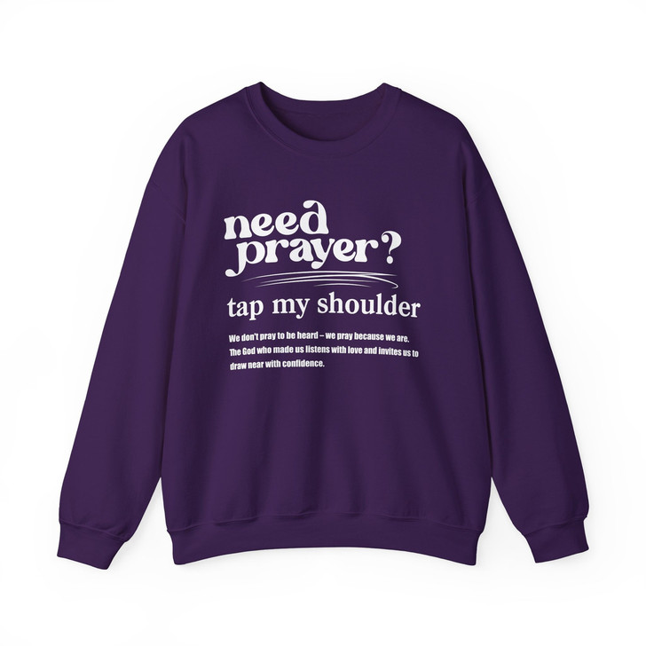 Need Prayer, Tap My Shoulder Faith Sweatshirt Design, Encouragement Christian, Hebrews 4:16, Jesus Art, Sweatshirt