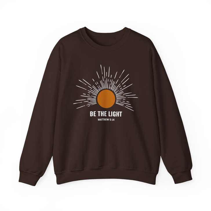 Be the Light Bible Verse Christian Sweatshirt Design Sunlight Faith Style Religious Quote Art, Sweatshirt